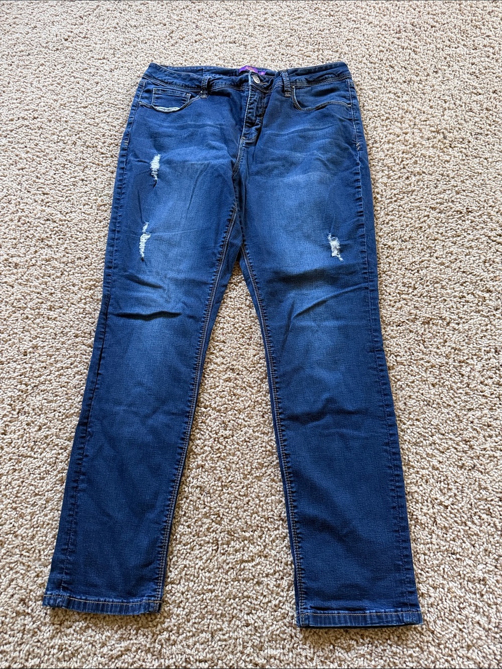 Royalty For Me Dark Blue Skinny Jeans with Light Distressing
